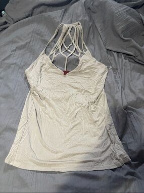Light Cream Strappy Back Tank Top